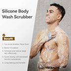 Silicone Body Scrubber for Men & Women, Friendly Shower Body Scrubber for Sensitive Skin, Silicone Loofah Body Scrubber for Showering with Richer Foam Bristles and Anti-Slippery Handle (3 Pack)