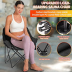 Full Size Portable Infrared Home Sauna, Upgraded Personal Sauna Box with 660nm Red Light Therapy Lamp, Separate Heating Foot Pad and Portable Chair for Relaxation Detox