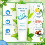 BERGMAN KELLY Travel Size Body Wash (1 fl oz, 50 PK, White Tea), Delight Your Guests with a Revitalizing and Refreshing Hotel Body Wash, Quality Mini and Small Size Guest Hotel Toiletries in Bulk