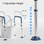 Loyoda Toilet Safety Rails for Seniors,Height-Adjustable Toilet Frame Width-Adjustable Toilet Handles Toilet Rail Provides Support for Seniors ， Pregnant ，Disabled