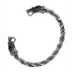 TURTLEDOVE Viking Wolf Fenrir Bangle - Adjustable Stainless Steel Norse Scandinavian Torc