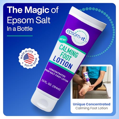 Epsom-It Calming Foot Lotion Set - Roll On and Magnesium Lotion for Muscle Aches, Stiffness and Cramps, for Sore Feet and Achy Legs (2-Pack)