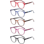 NORPERWIS 5 Pairs Reading Glasses - Standard Fit Spring Hinge Readers Glasses for Men and Women (Black Purple Red Blue Brown, 2.50)