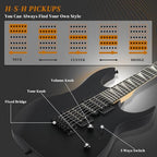 Ktaxon 39" Electric Guitar with 20Watt Amp, Full Size 170 Model Starter Guitar Kit for Beginners & Professional W/Bag, Strap, Upgrade Cable, Guitar Capo, Tremolo Arm - Matte Back