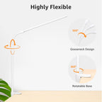 Lepro Small Desk Lamp with Clamp, LED Reading Lamps with 450LM, 3 Color Modes 10 Brightness, Dimmable USB Clip on Desk Light with Gooseneck Swing Arm for Nail, Home Office and Dorm (White)