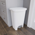 Glad 13 Gallon Trash Can with Clorox Odor Protection, 2 Pack | Plastic Kitchen Waste Bin | Hands Free with Step On Foot Pedal and Garbage Bag Rings, White