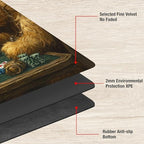 Playmats for Magic: The Gathering MTG Card Game Mat Plus 50 Pcs Card Sleeves, 24 x 14 inch TCG Mat with Stitched Edge for Commander Deck Duskmourn Board Game, Bears Play Poker