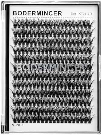 Bodermincer Lash Extension 240pcs C Curl 10D/20D Cluster Mixed, 8/9/10/11/12mm,10/11/12/13/14mm,12/13/14/15/16mm Mixed 8-10-12-14-16mm MIX Individual Cluster Lashes (50D-D Curl-8mm)