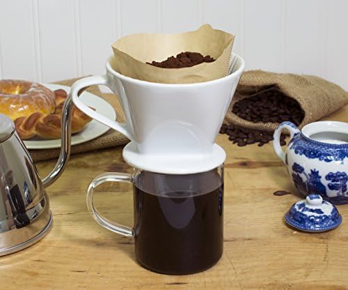 Fino Filter Cone, Fine White Porcelain, Number 2-Size, Brews 2 to 6-Servings