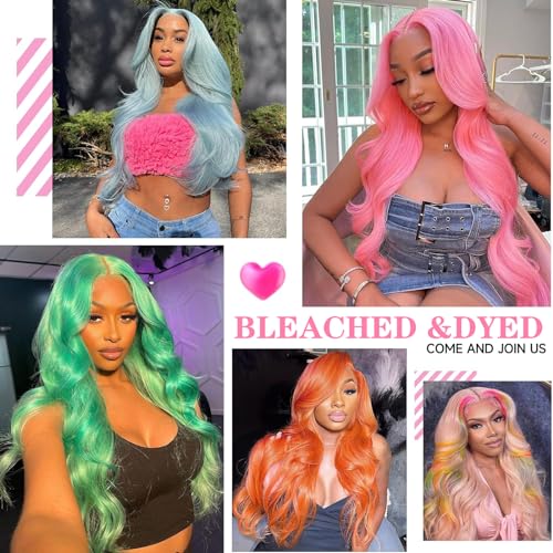 30 Inch Lace Front Wig Human Hair 13x6 Body Wave Blonde Lace Front Wigs Human Hair Transparent 613 HD Lace Frontal Wig Pre Plucked with Baby Hair 180% Density