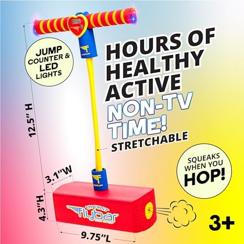 Flybar My First Foam Pogo Jumper for Kids Fun and Safe Pogo Stick for Toddlers, Durable Foam and Bungee Jumper for Ages 3 and up, Supports up to 250lbs