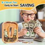 SummiDate Wooden Letter Piggy Bank| Piggy Bank for Boys Girls Toddler| Alphabet O Money Bank| Coin Bank Birthday Gift for Kids|Birthday Gift for Kids (O)