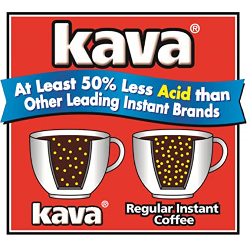 Kava Low Acid Coffee Instant Coffee Kosher Certified Medium Roast Glass Jar, 4 Ounce (Pack of 2)