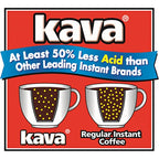 Kava Low Acid Coffee Instant Coffee Kosher Certified Medium Roast Glass Jar, 4 Ounce (Pack of 2)