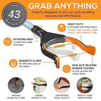 EZPIK® Folding Grabber Reacher 43 Inch + Magnets - Grabbers for Elderly Grab It Reaching Tool Heavy Duty - Trash Grabber Tool- Reacher Grabber Pickup Tool with Rotating Head and Extra Long Handle