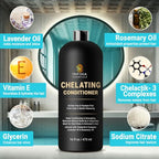 Chelating Conditioner - Sulfate Free Metal Detox Conditioner Enriched with Chelactik-3 & Rosemary Oil, Color Safe Hard Water Conditioner for Mineral Build Up Swimmers Hair - 16 fl oz
