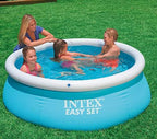INTEX 28101EH Easy Set Inflatable Swimming Pool: 6ft x 20in – Puncture-Resistant Material – Quick Inflation – 232 Gallon Capacity – 16in Water Depth