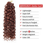 GoGo Curl Crochet Hair for Women Ginger Curly Crochet Hair Water Wave Crochet Hair Beach Curl Crochet Synthetic Hair Deep Wave Braiding Hair Extensions (18 inch(Pack of 2), 350)