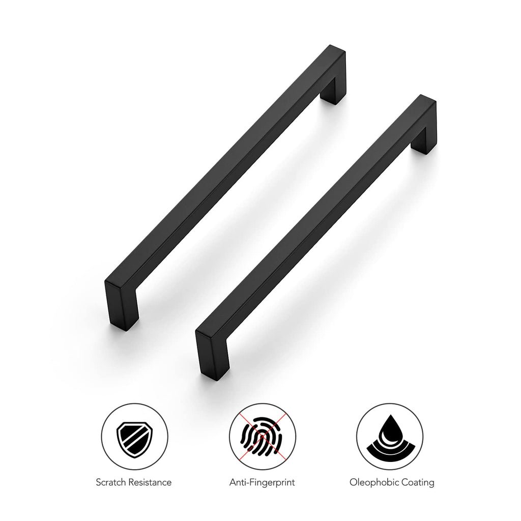 Ravinte 10 Pack 8 Inch Kitchen Square Cabinet Handles Matte Black Cabinet Pulls Black Drawer Pulls Kitchen Cabinet Hardware Kitchen Handles