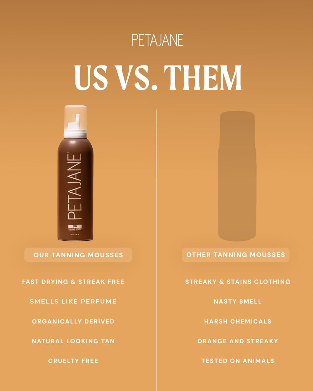 Dark Tanning Mousse 7oz - Made in the USA - Streak-Free, Lightweight, Non-Sticky, Fast-Absorbing, Vegan, Sunless Tanner for All Skin Types