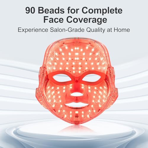 Red Light Mask For Face, 7-1 Colors Red Light Face Mask, Facial Mask Skincare At Home, Cordless, Portable and Rechargeable