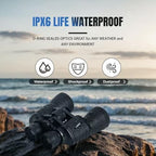 30x50 High Powered Binoculars for Adults, Waterproof Compact Binoculars with Low Light Vision for Bird Watching Hunting Football Games Travel Stargazing Cruise with Carrying Bag