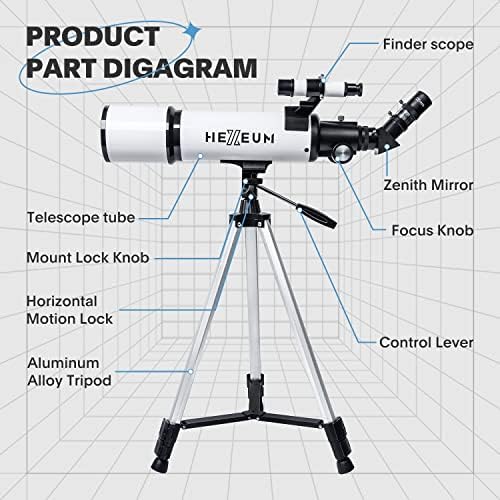 Telescope 80mm Aperture 600mm - Astronomical Portable Refracting Telescopes Fully Multi-Coated High Transmission Coatings AZ Mount with Tripod Phone Adapter, Wireless Control, Carrying Bag.