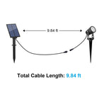APONUO Metal Solar Spot Lights Outdoor with 9.8ft Cable Solar Powered Landscape Lighting Low Voltage IP65 Waterproof Auto On/Off for Outside Garden Yard Landscape Pathway Garage-Cool White(1-in-1)