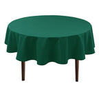 Hiasan Round Tablecloth 70 Inch - Waterproof Stain Resistant Spillproof Polyester Fabric Table Cloth for Dining Room Kitchen Party, Hunter Green