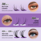 Lash Clusters Kit Fluffy Thick Volume Eyelash Clusters DIY False Eyelashes Wispy Individual Lashes D Curl Cluster Eyelash Extensions Comfortable Lash Extension by WENDY LASHES（40+50P-D-1218）