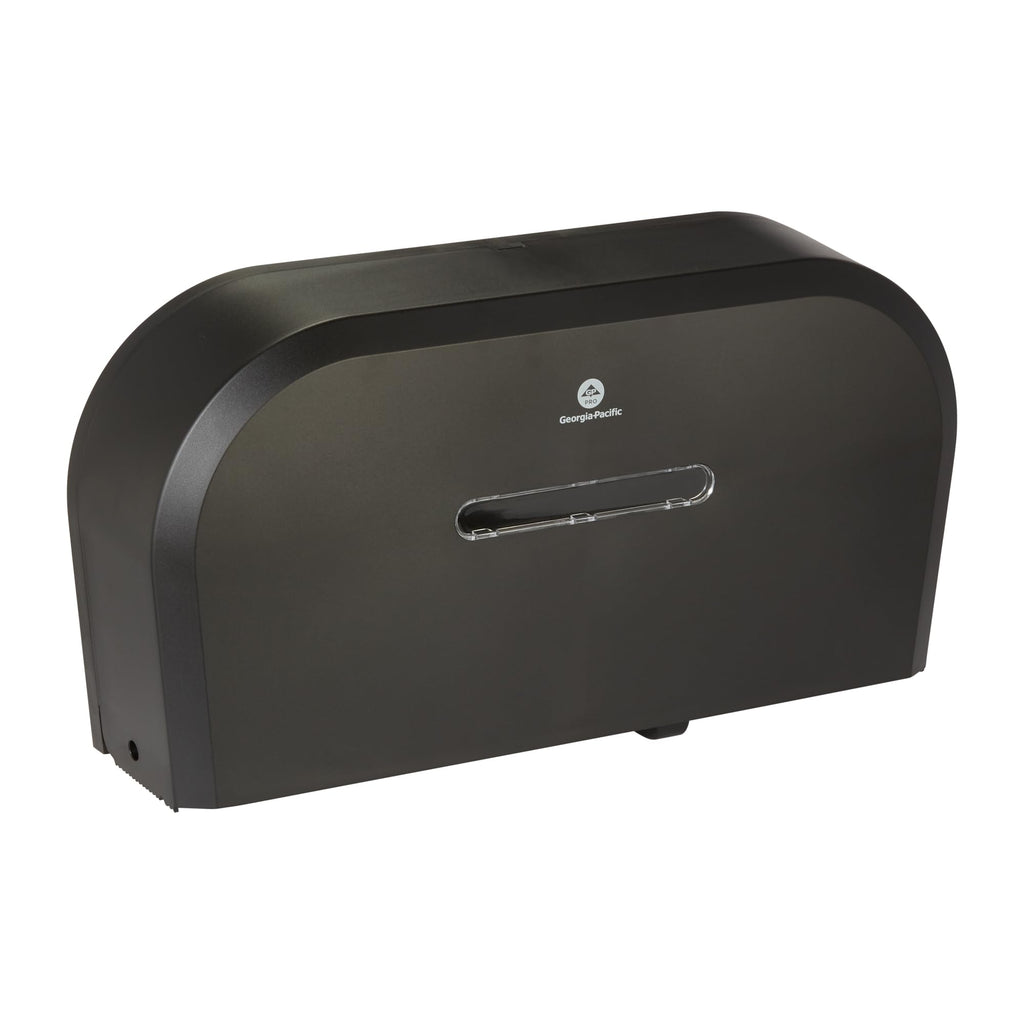 Georgia-Pacific Two-Roll Jumbo Jr. Toilet Paper Dispenser by GP PRO, Black, 59210, 22.1"W x 4.8"D x 12.1" H