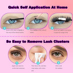 DAODER Wispy Lash Extension Kit 640Pcs Cluster Lashes Natural Look, Short Lash Clusters Kit 9-13mm 30D 40D 50D 60D D Curl Individual Lashes Kit with Lash Bond Seal Remover(30D+40D+50D+60D Kit 9-13mm)