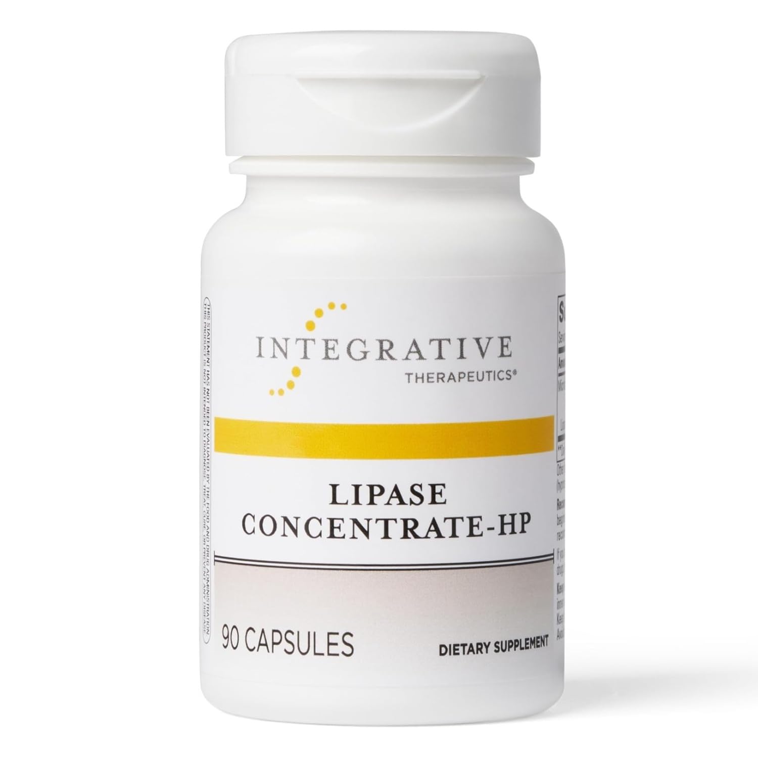 Integrative Therapeutics Lipase Concentrate-HP - Enzyme Supplement for the Digestion of Fats - Nutrient Absorption & GI Tract Health Support* - Dairy-Free & Vegan - 90 Count (45 Servings)