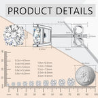Moissanite Stud Earrings, 0.6ct-2ct DF Color Brilliant Round Cut Lab Created Moissanite Earrings 18K White Gold Plated Silver Friction Back for Women Men