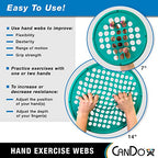 CanDo Hand Exercise Webs for Physical Therapy, Grip Strengthening, and Hand, Finger, Wrist Resistance Workouts, Portable Size, Low Powder, 7" Diameter, Red: Light