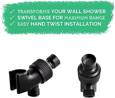 Original StoneStream® EcoPower Shower Head System — Spa Like Ionic Filter to Soften Water, Increase Pressure & Save Water — Multi Function Showerhead + 4-in-1 Wall Adapter Kit — Matte Black