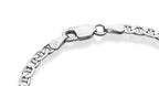 Miabella 925 Sterling Silver Italian 3mm, 4mm Solid Diamond-Cut Mariner Link Chain Anklet Ankle Bracelet for Women, Made in Italy (Width 3mm, Length 10 Inches)