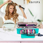 Large Hair Tools Travel Bag with Iron Mat - 2in1 Hair Tools Organizer for Hair Dryer Brush, Flat Irons, Straighteners, Curling Irons, Hair Bag, Makeup Bag, Cosmetic Bag for Travel Essentials