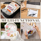 Xuniea 50 Pieces Mini Clear Makeup Bag Small Clear Zipper Pouch Travel Bag for Toiletries Plastic Cosmetic Organizer Waterproof for Women Men Vacation(7.1'',8.6'',9.8'',Transparent)