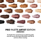 LORAC PRO Matte & Shimmer Eyeshadow Palette, Metallic High Pigmented, Mirror Compact