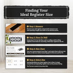 Decor Grates ST410 Scroll Design Floor Register, 4x10 Inches, Textured Black
