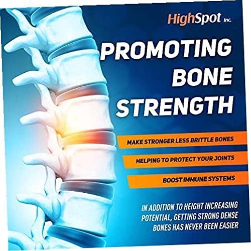 HighSpot Height Growth - Height Growth Maximizer - Calcium, Vitamin D3, B1, B2 - Grow Taller Supplement - Bone Growth Supplement - Made in USA (White)