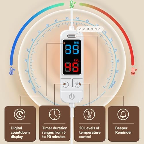 Heated Eye Mask for MGD, Dry Eye Syndrome, Chalazion, Blepharitis, Stye Eye Treatment, 20 Precise Temperature Settings & 5 to 99 Minute Timer Control, Soothe Eye Discomfort, Gray