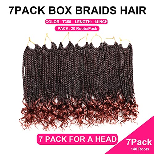 7 Packs 14 Inch Boho Goddess Box Braids Crochet Hair for Black Women (T350#, 14 Inch (Pack of 7))