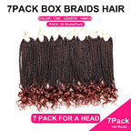 7 Packs 14 Inch Boho Goddess Box Braids Crochet Hair for Black Women (T350#, 14 Inch (Pack of 7))
