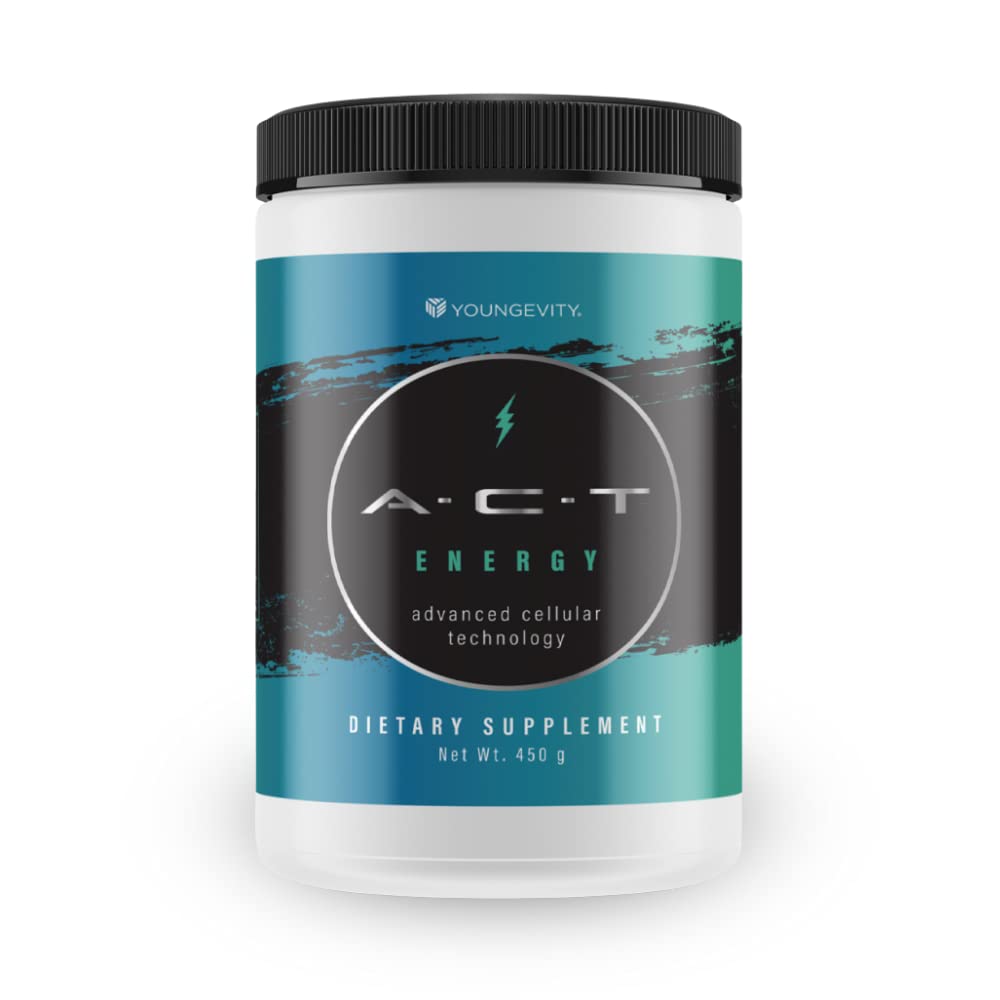 1 Canister ACT Energy Natural Healthy Energy Drink 40 Calories A.C.T. By Youngevity (Ships Worldwide) Net Wt. 450g