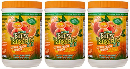 Youngevity Beyond Tangy Tangerine 2.0 Citrus Peach Fusion Multi-Vitamin & Mineral Complex - Made with Natural & Whole Foods | 8,000 ORAC (3 Canisters)