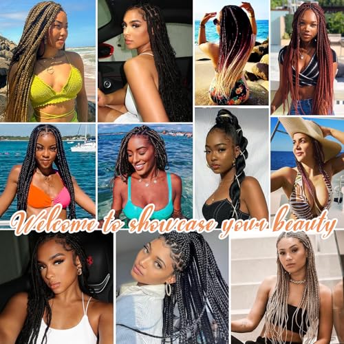 Braiding Hair Pre Stretched, 26 Inch 8 Pack Black Prestretched Braiding Hair For Women Braid Hair, Long Professional Synthetic Hair For Knotless Boho Crochet Braids,Yaki Straight Texture(26in,1b,8pc）