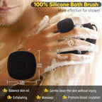 VWMYQ Silicone Body Scrubber for Men, New Upgrade Richer Foam and Effective Cleaning, Premium Silicone Scrubber with Ergonomic No-Slip Handle, Long-Lasting & Easy to Clean, Body Exfoliator Scrubber