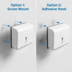 QWORK Wall Mount Paper Towel Dispenser 2 Pack – Tri-Fold Holder with Lock for Bathroom, Kitchen & Office